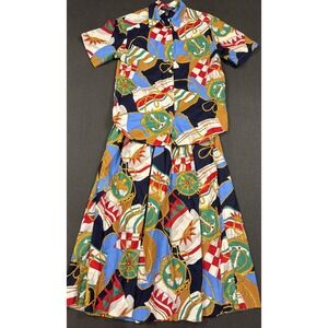 Herman Geist Nautical Button Up Shirt And Skirt Set Size 6